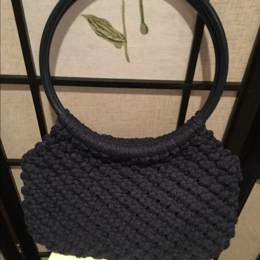 Navy Blue Crochet Bag